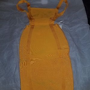 Burnt yellow bandeau dress
